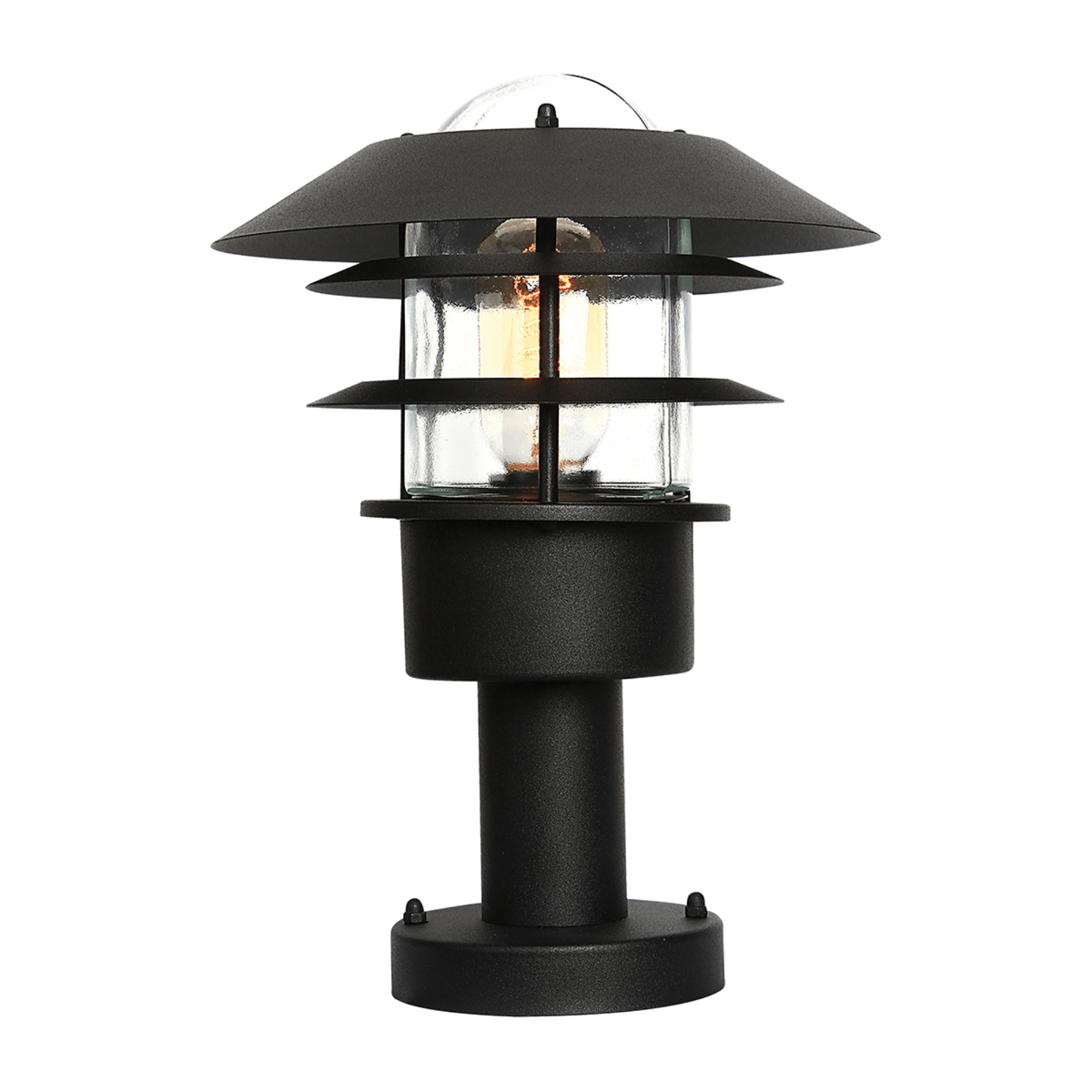 Helsingor 1 Light Pedestal Lantern – Black - Cusack Lighting