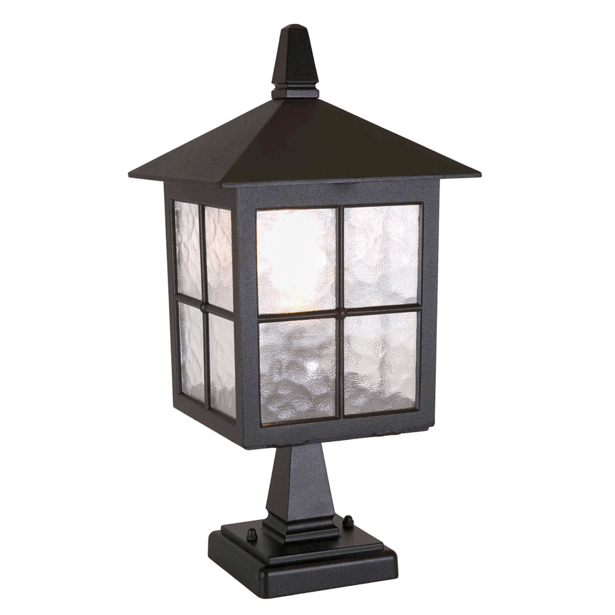 Elstead Winchester 1 Light Pedestal Lantern - Black - Cusack Lighting