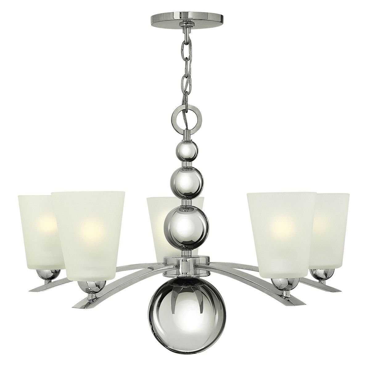 Elstead Zelda 5Lt Centre Ceiling Light - Polished Nickel Finish IP20