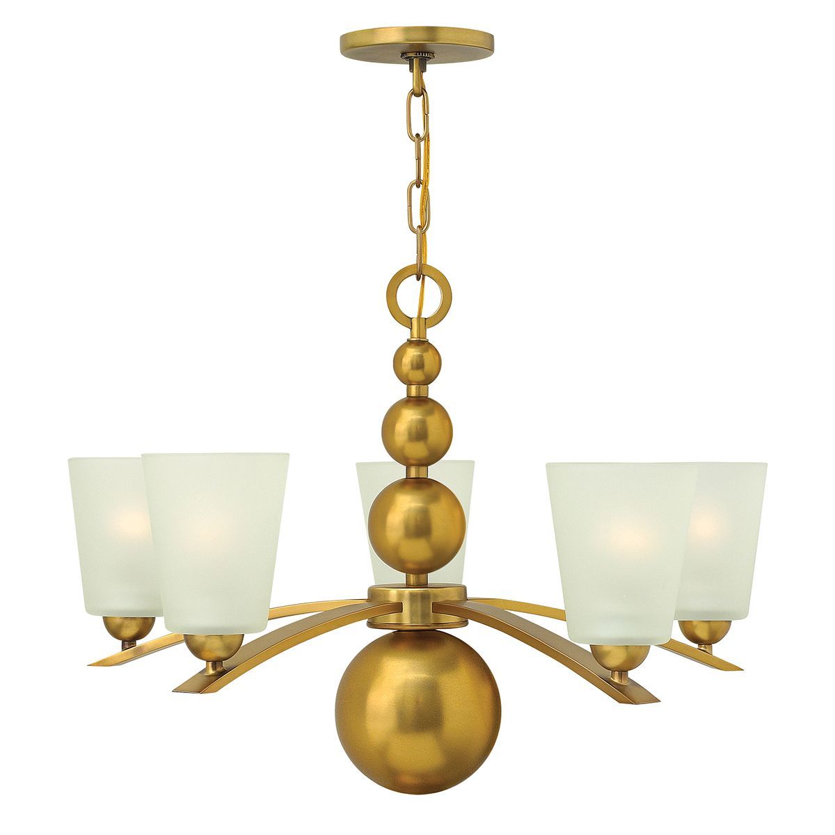 Elstead Zelda 5Lt Centre Ceiling Light - Vintage Brass Finish IP20