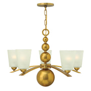 Elstead Zelda 5Lt Centre Ceiling Light - Vintage Brass Finish IP20
