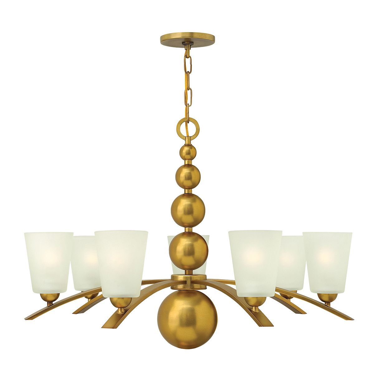 Elstead Zelda 7Lt Centre Ceiling Light - Vintage Brass Finish IP20