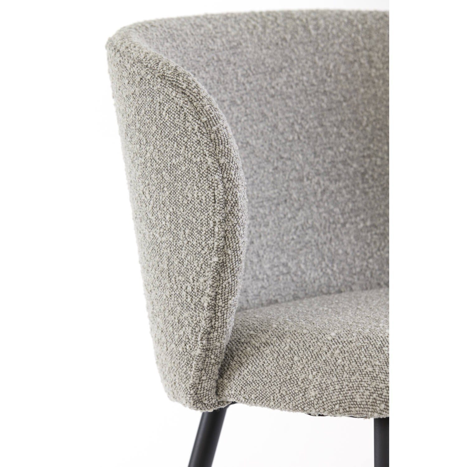 Elyna Dining Chair - Bouclé Grey Finish