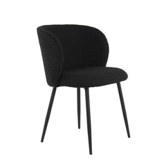 Elyna Dining Chair - Bouclé Black Finish