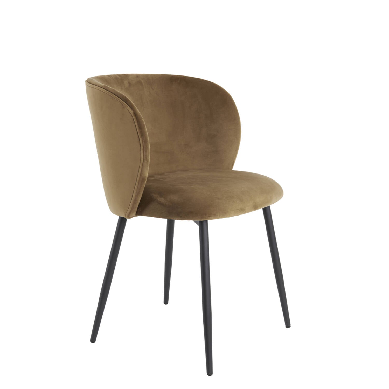 Elyna Dining Chair - Velvet Brown Finish