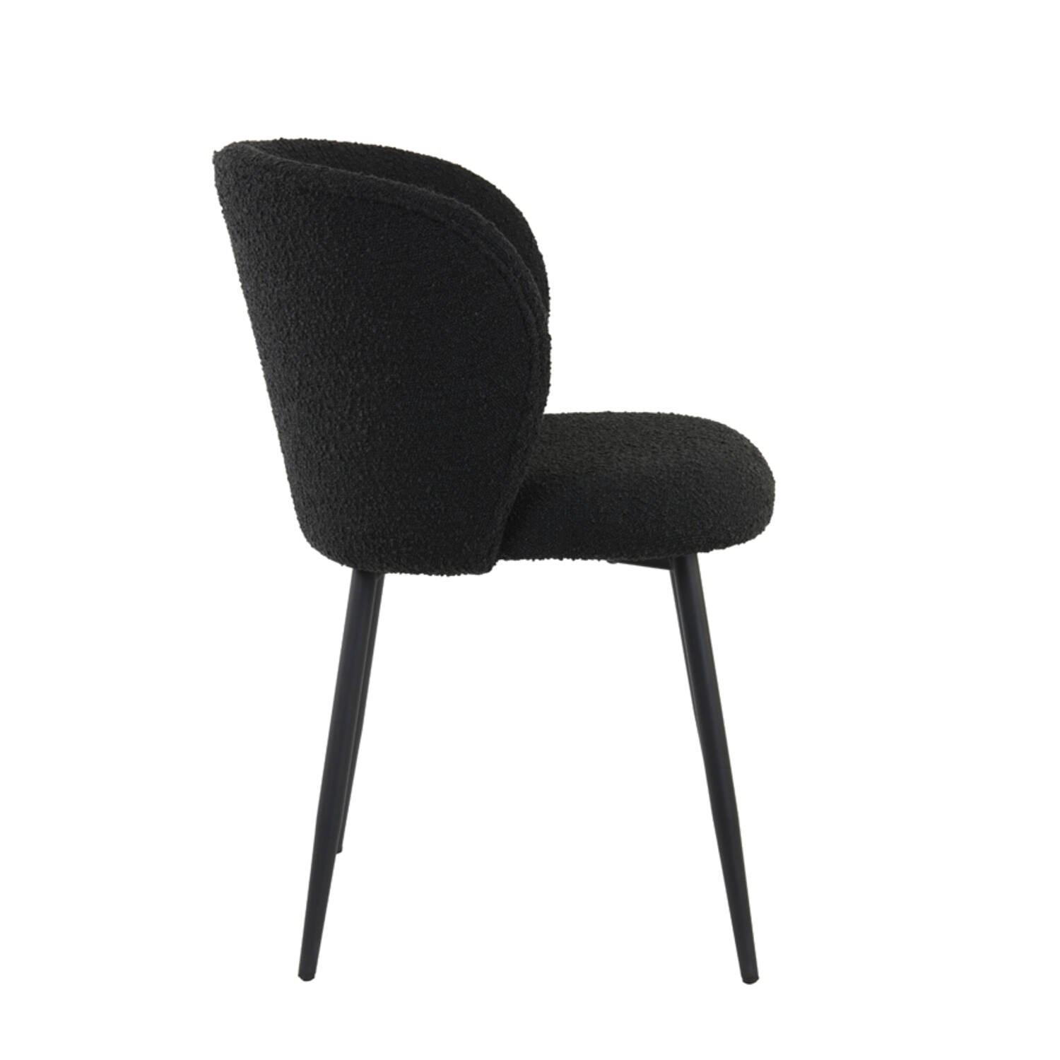 Elyna Dining Chair - Bouclé Black Finish