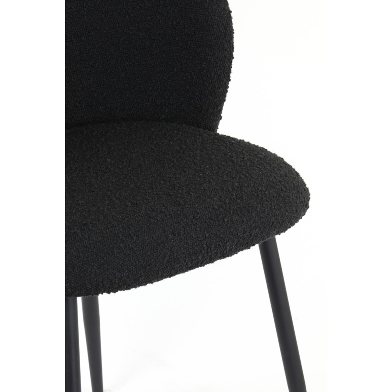 Elyna Dining Chair - Bouclé Black Finish