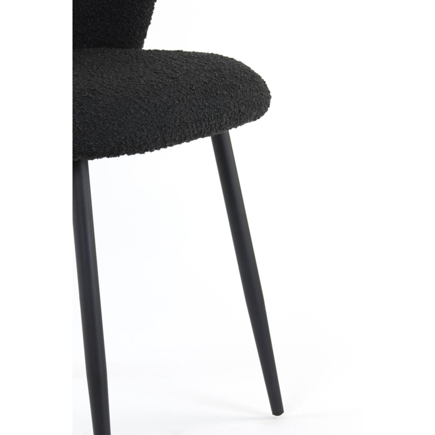 Elyna Dining Chair - Bouclé Black Finish