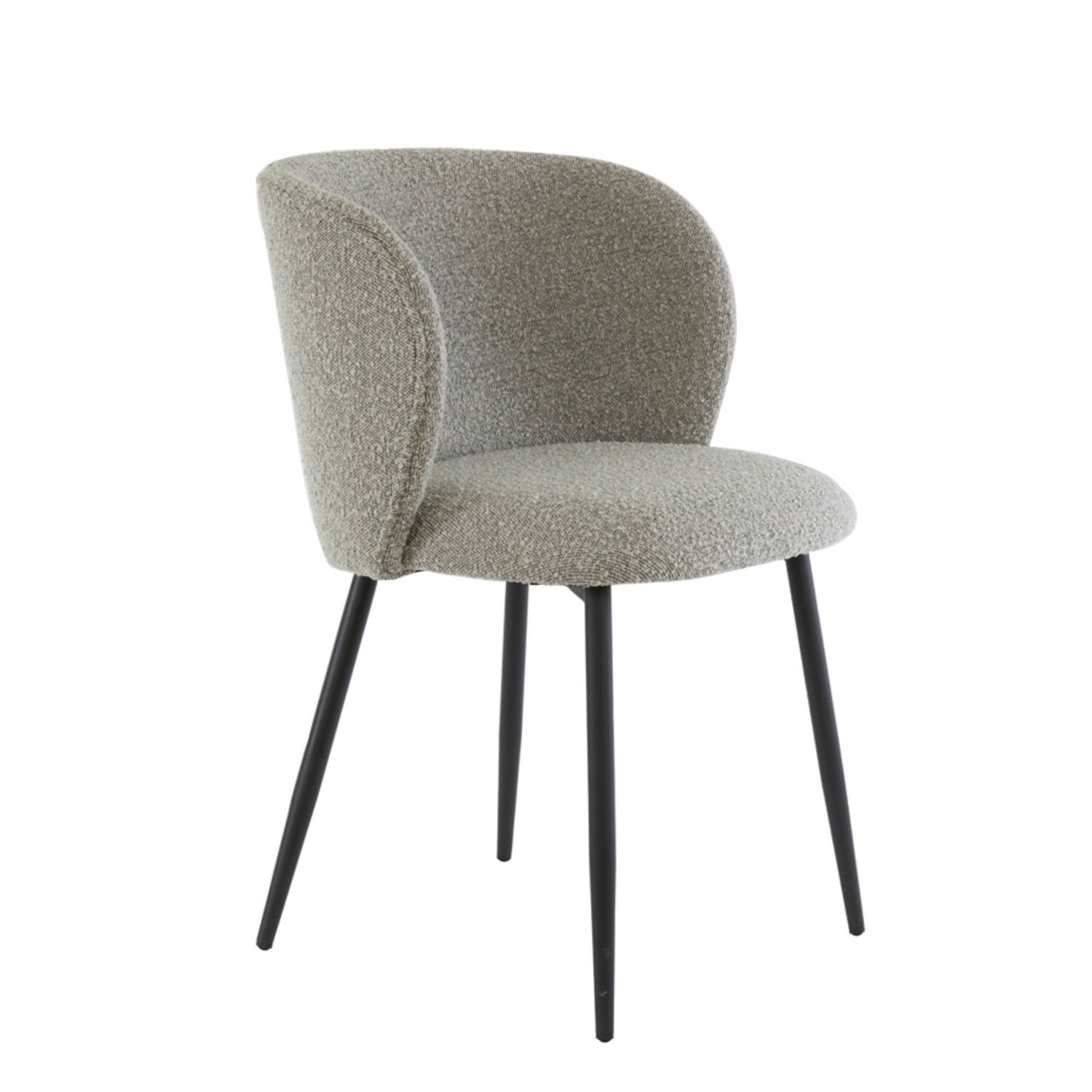 Elyna Dining Chair - Bouclé Grey Finish