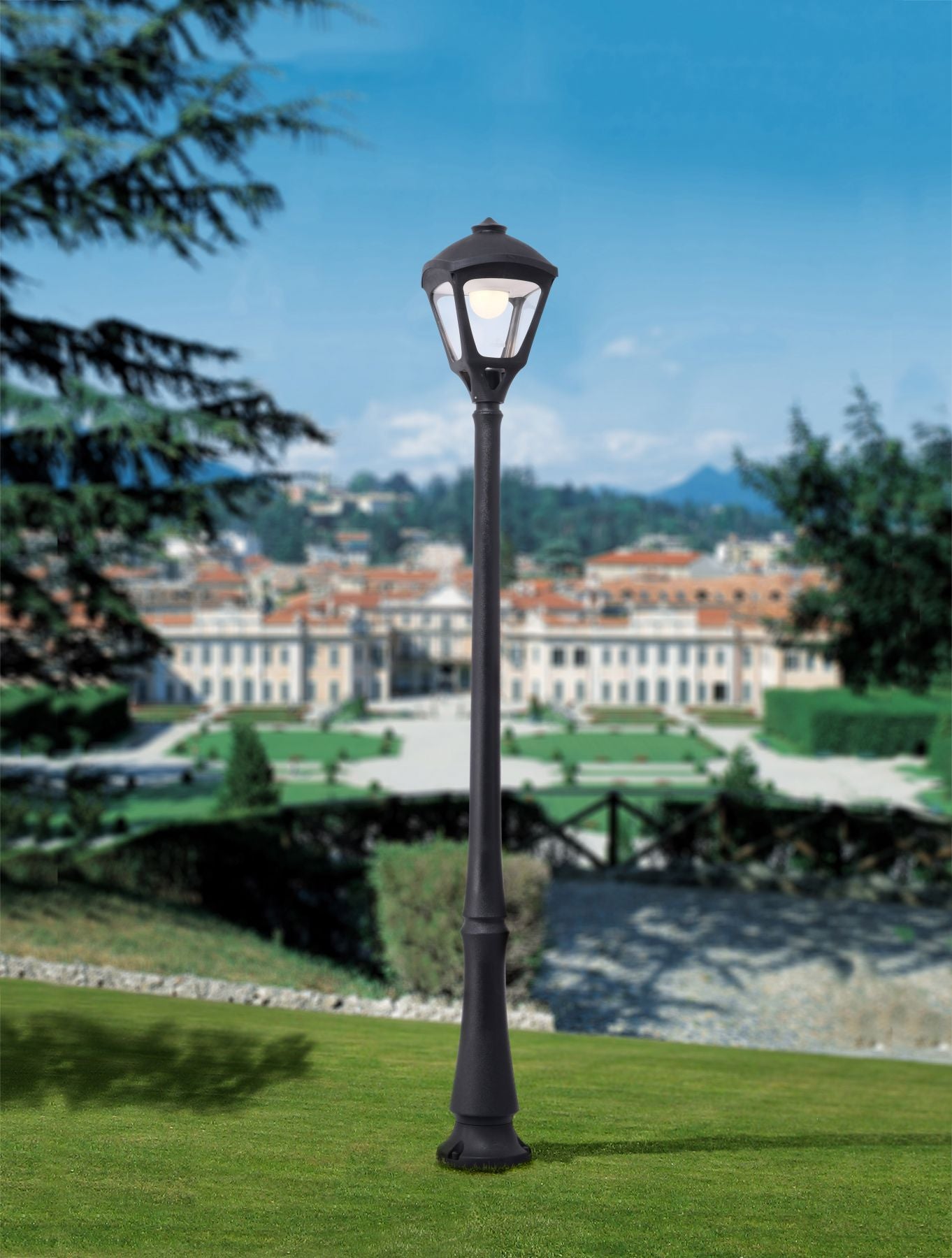 Emilio Sergio 15W CCT Post Light- Black/ Grey Finish