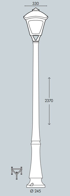 Emilio Sergio 15W CCT Post Light- Black/ Grey Finish