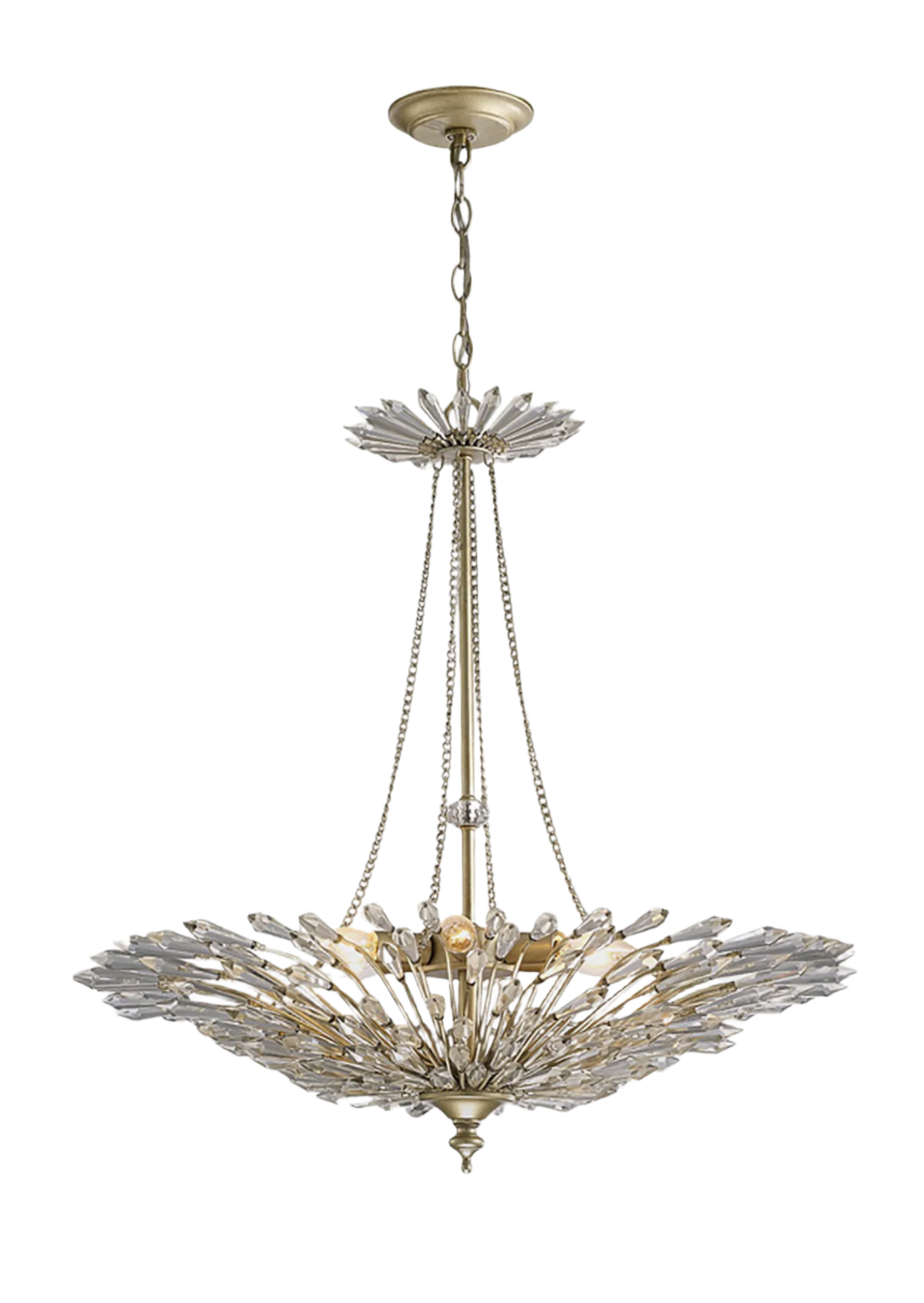 Fay 6Lt Crystal Pendant - Aged Gold & Silver