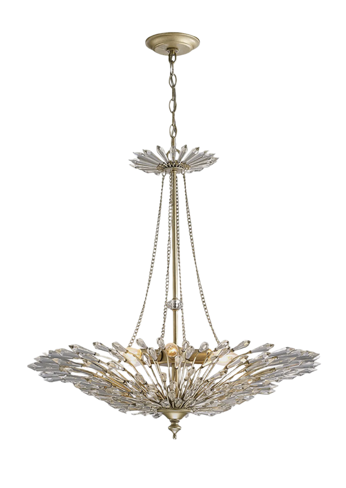 Fay 6Lt Crystal Pendant - Aged Gold & Silver