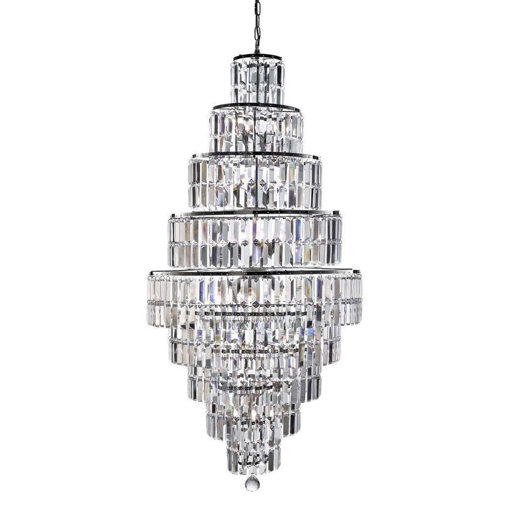 Empire  13Lt Crystal Ceiling Light  - Chrome/Brass Finish