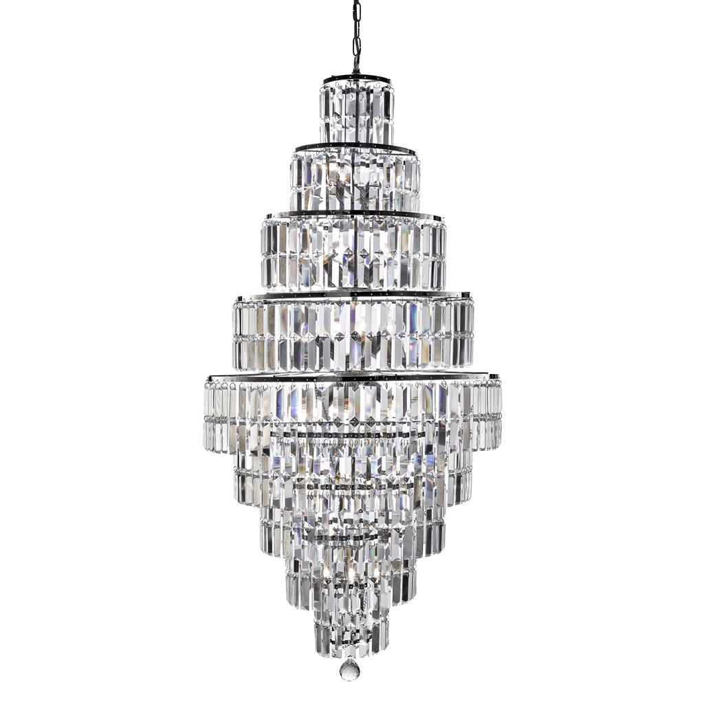 Empire  13Lt Crystal Ceiling Light  - Chrome/Brass Finish