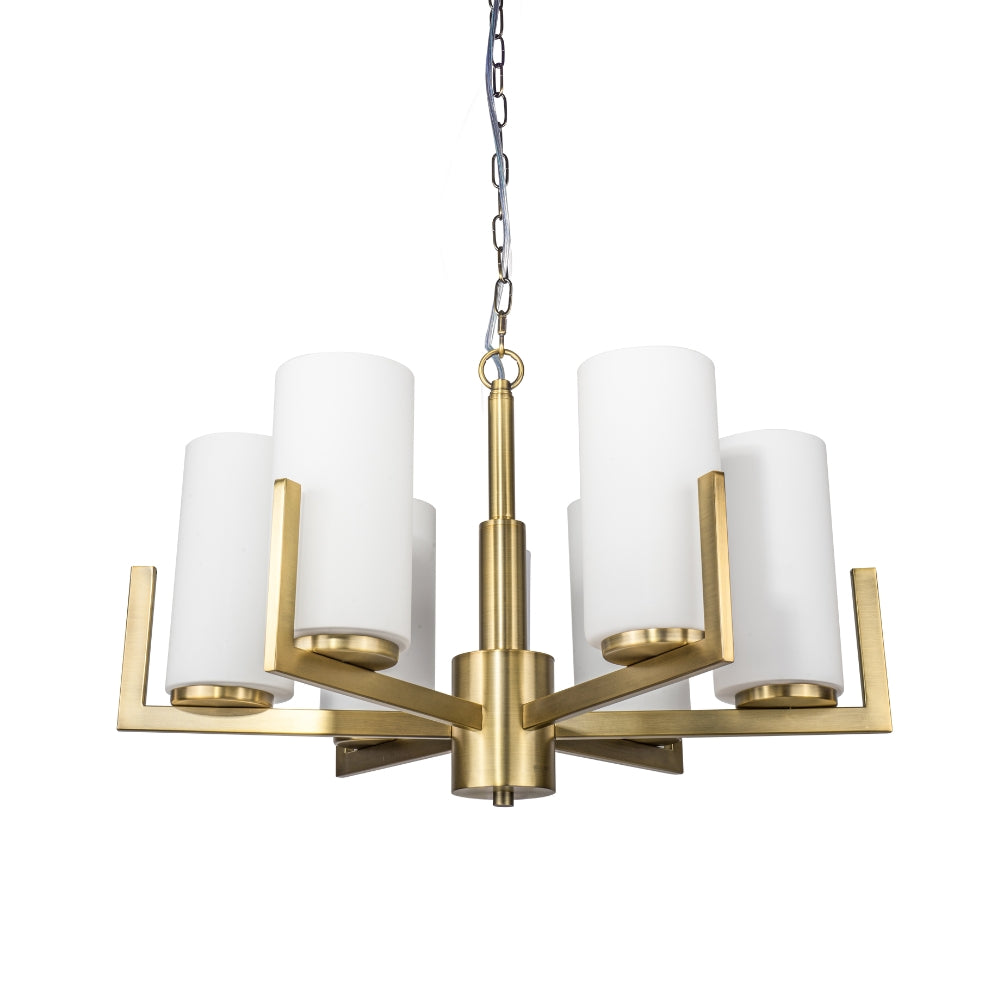 Empire 6 Light Ceiling Light - Satin Chrome / Brushed Bronze