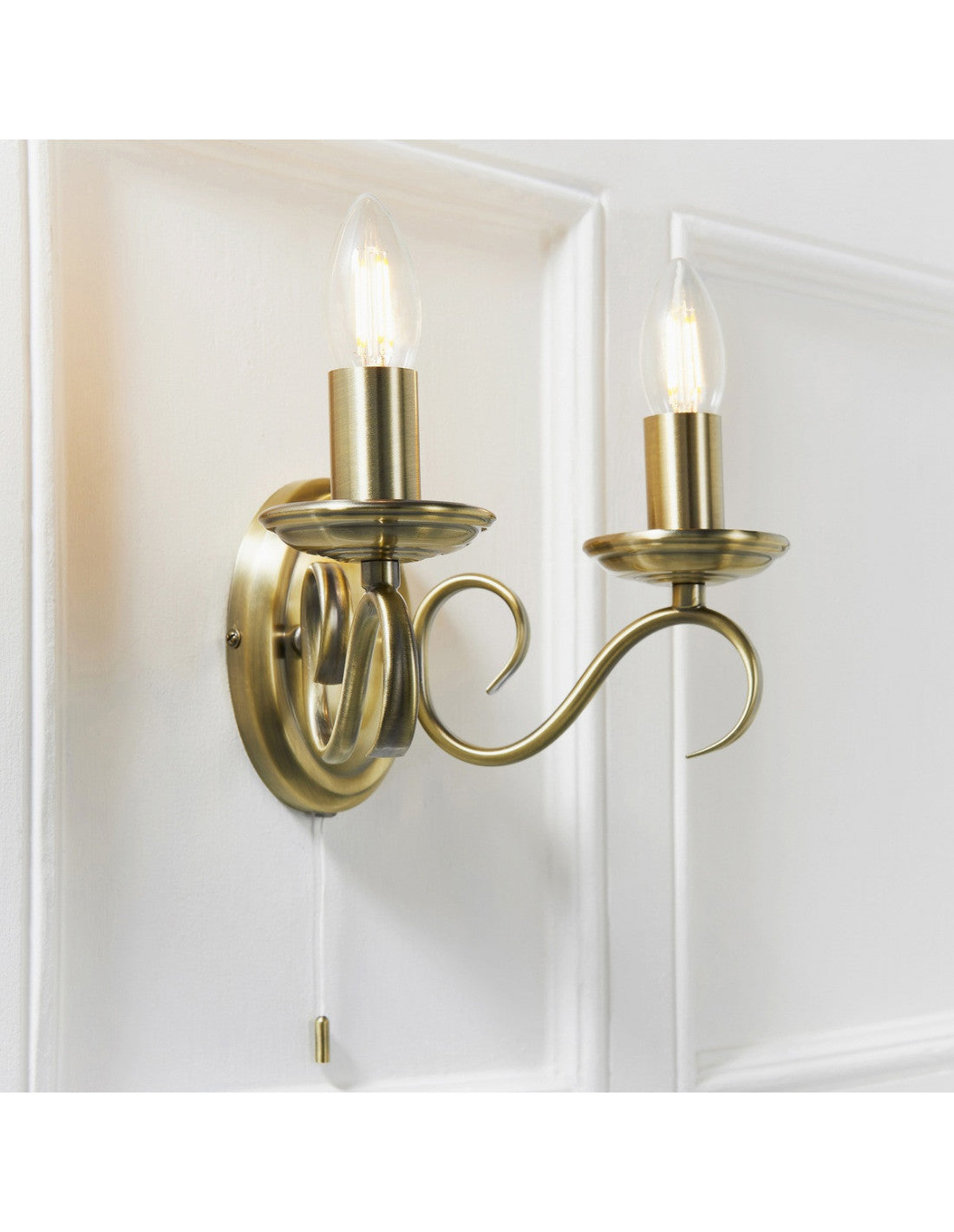 Vera Twin Wall Light - Antique Brass