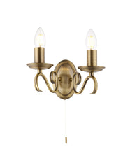 Vera Twin Wall Light - Antique Brass