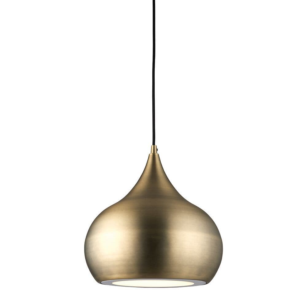 Droplet 1Lt Pendant - Matt Nickel/Antique Brass