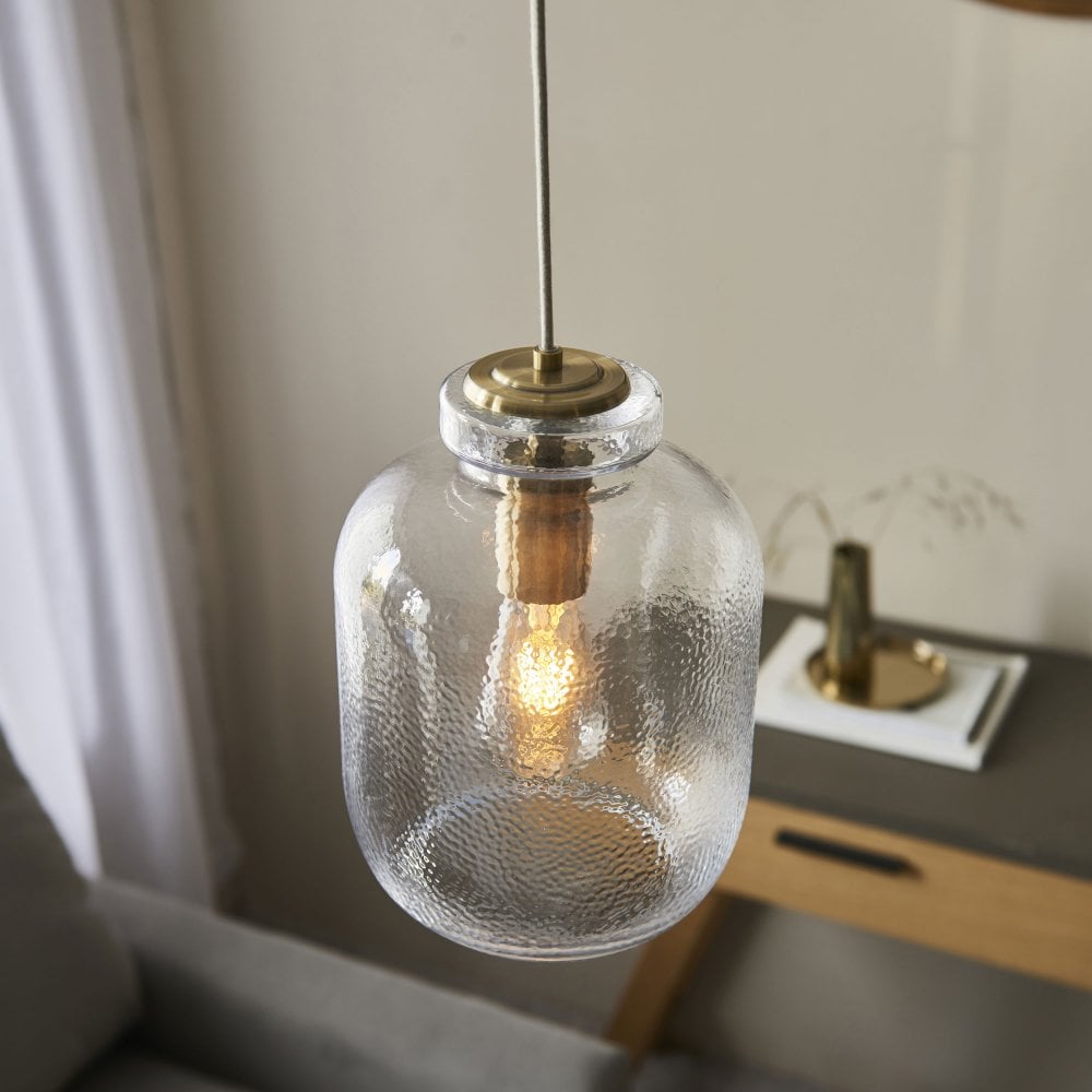 Perry 1Lt Clear Glass Bottle Pendant