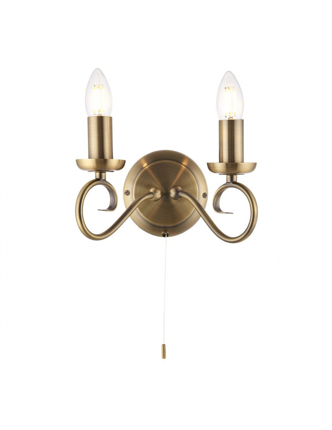 Ketley 1/2Lt Wall Light - Antique Brass