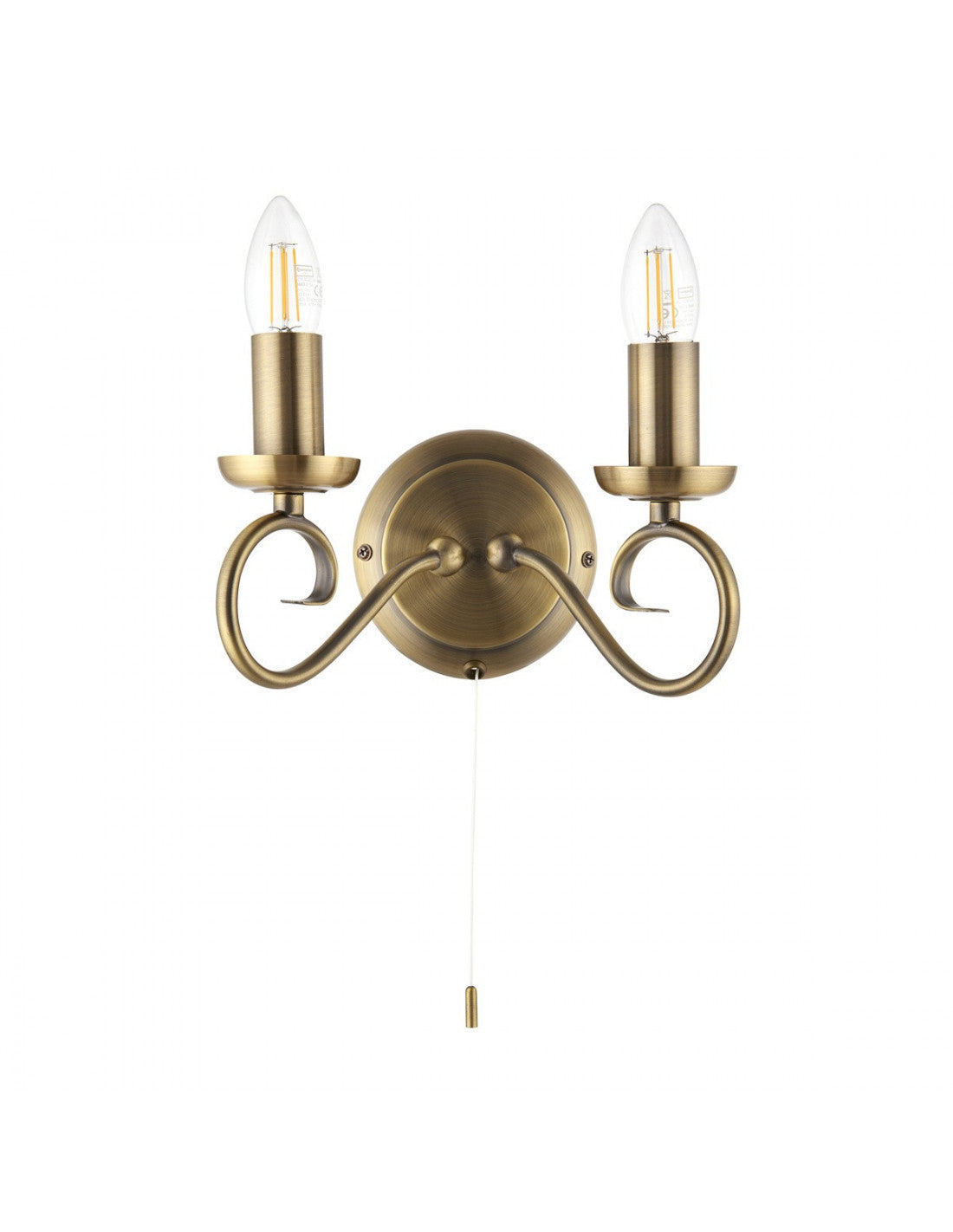 Ketley 1/2Lt Wall Light - Antique Brass