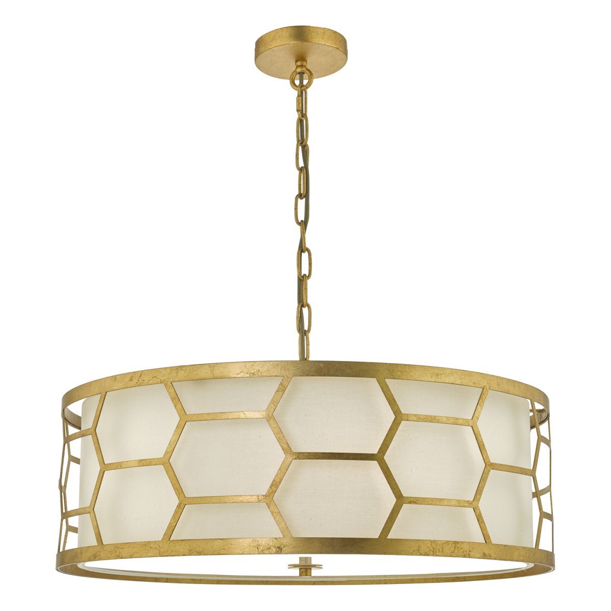 Epstein 4 Light Pendant Gold With Ivory Shade