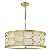 Epstein 4 Light Pendant Gold With Ivory Shade