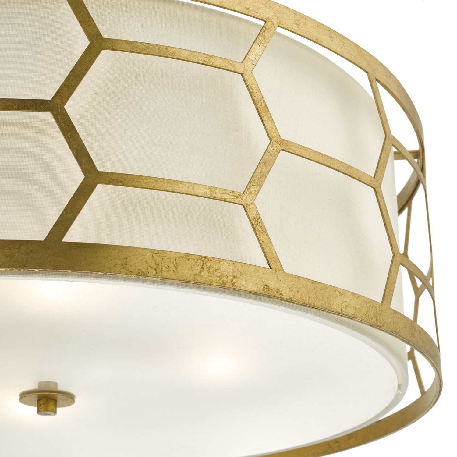 Epstein 4 Light Pendant Gold With Ivory Shade