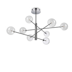 Equinoxe 8/12Lt Centre Ceiling Light - Chrome/Antique Brass Finish, IP20 - Cusack Lighting