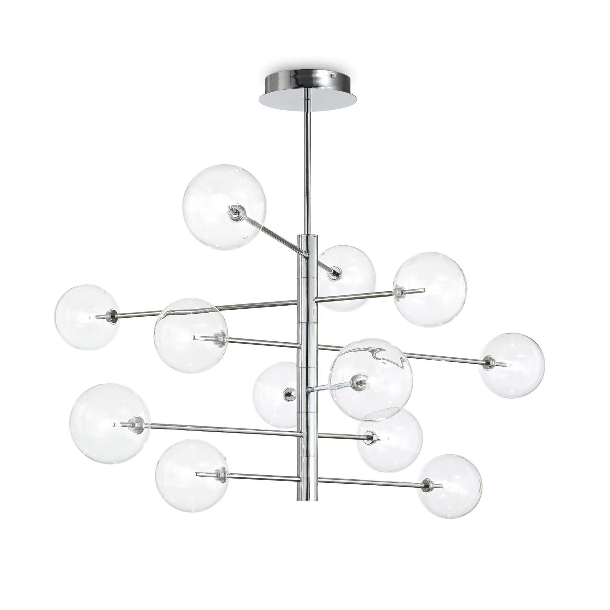 Equinoxe 8/12Lt Centre Ceiling Light - Chrome/Antique Brass Finish, IP20 - Cusack Lighting