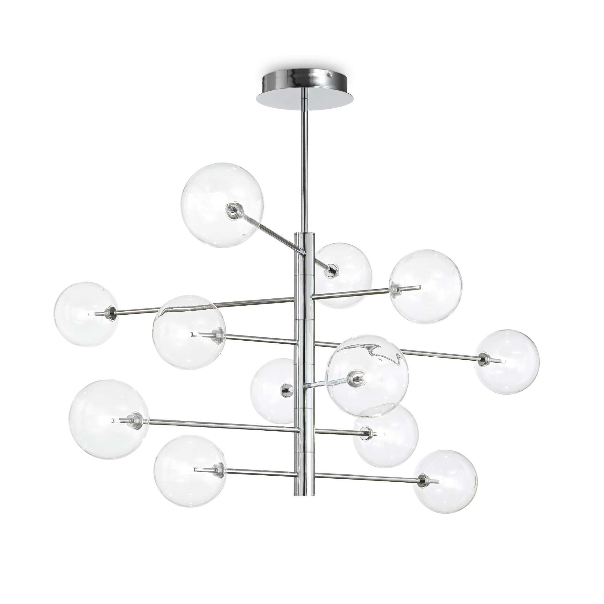 Equinoxe 8/12Lt Centre Ceiling Light - Chrome/Antique Brass Finish, IP20 - Cusack Lighting