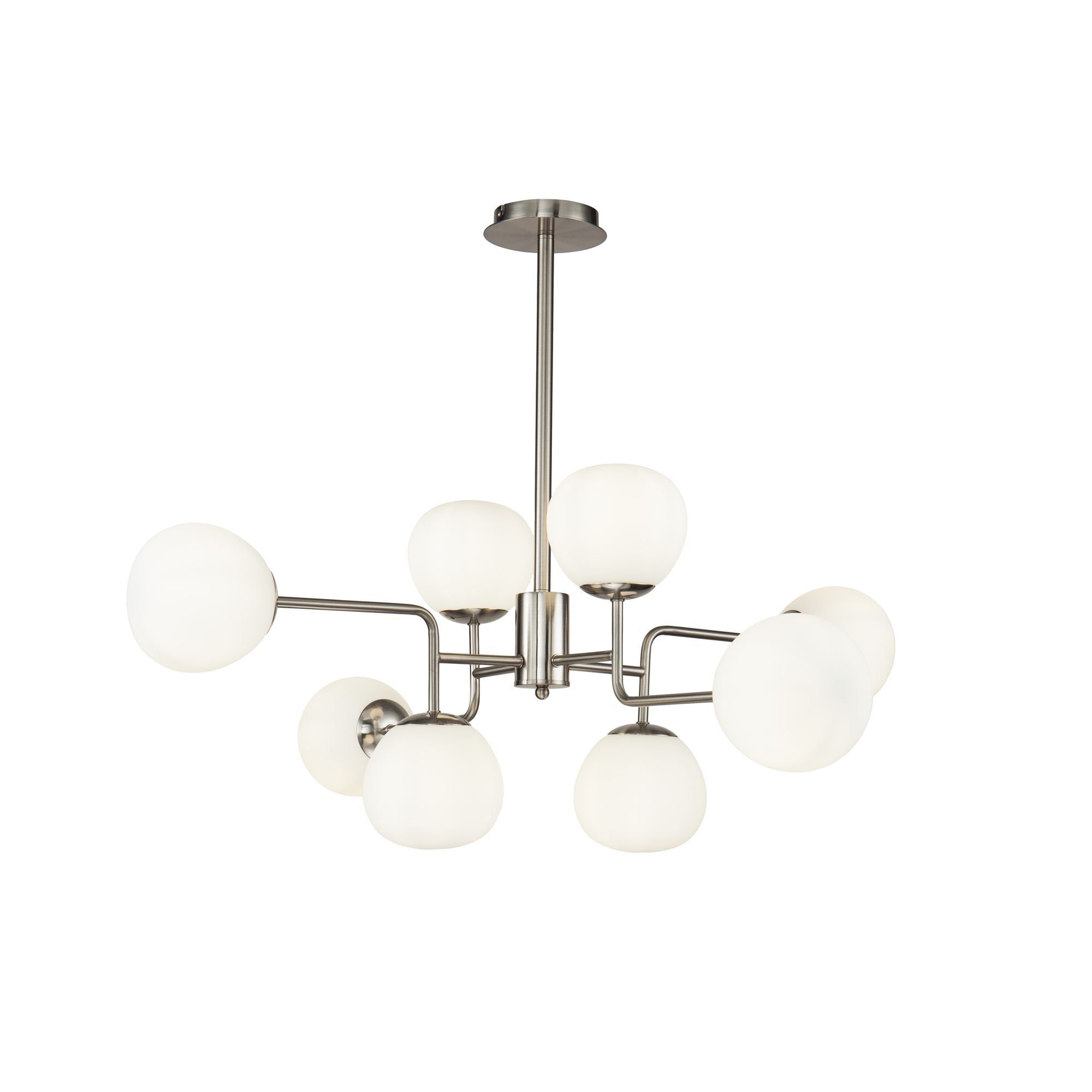 Maytoni 8Lt Erich Centre Ceiling Light - Chrome & White Finish IP20