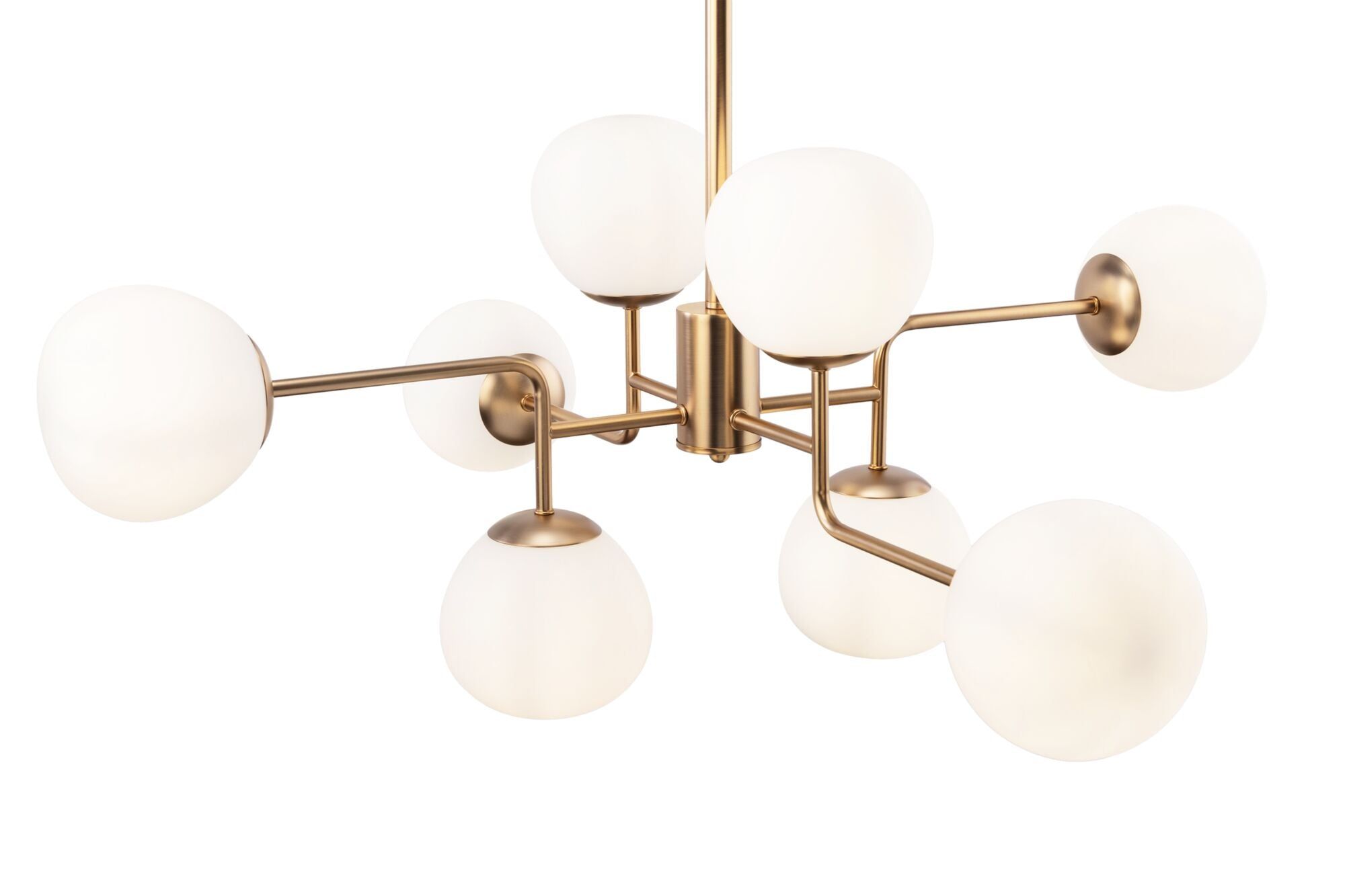 Maytoni 8Lt Erich Centre Ceiling Light - Brass & White Finish IP20