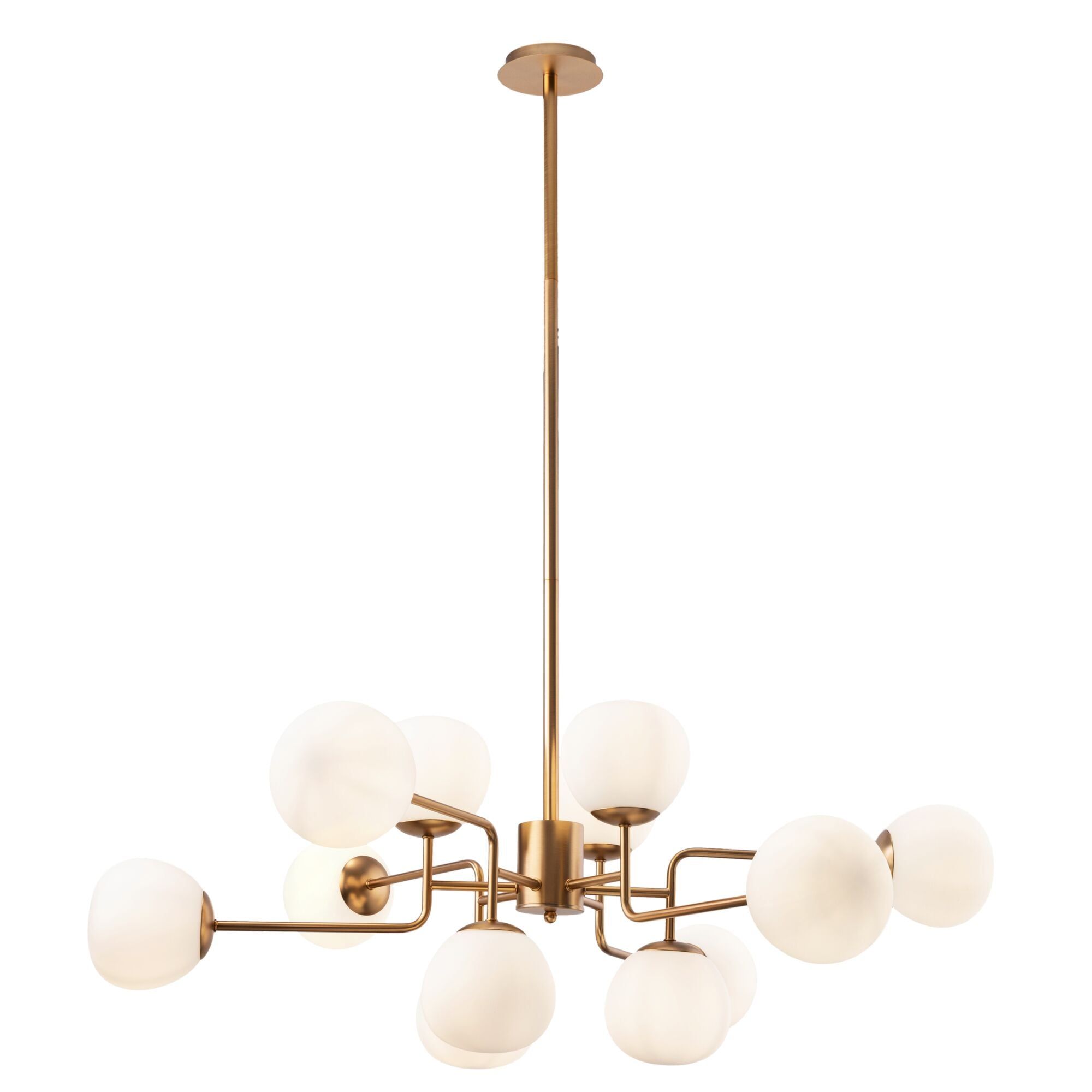 Maytoni 12Lt Erich Centre Ceiling Light - Brass & White Finish IP20