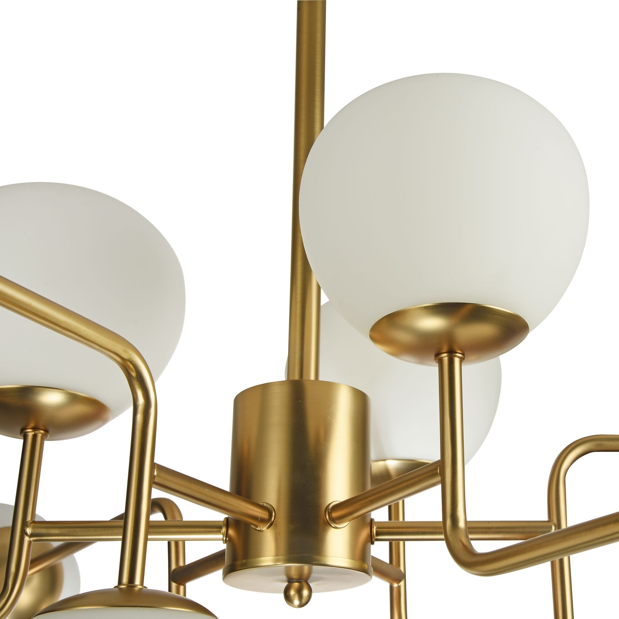 Maytoni 12Lt Erich Centre Ceiling Light - Brass & White Finish IP20