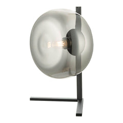 Dar Erla Table Lamp Smoked Glass And Matt Black - Cusack Lighting