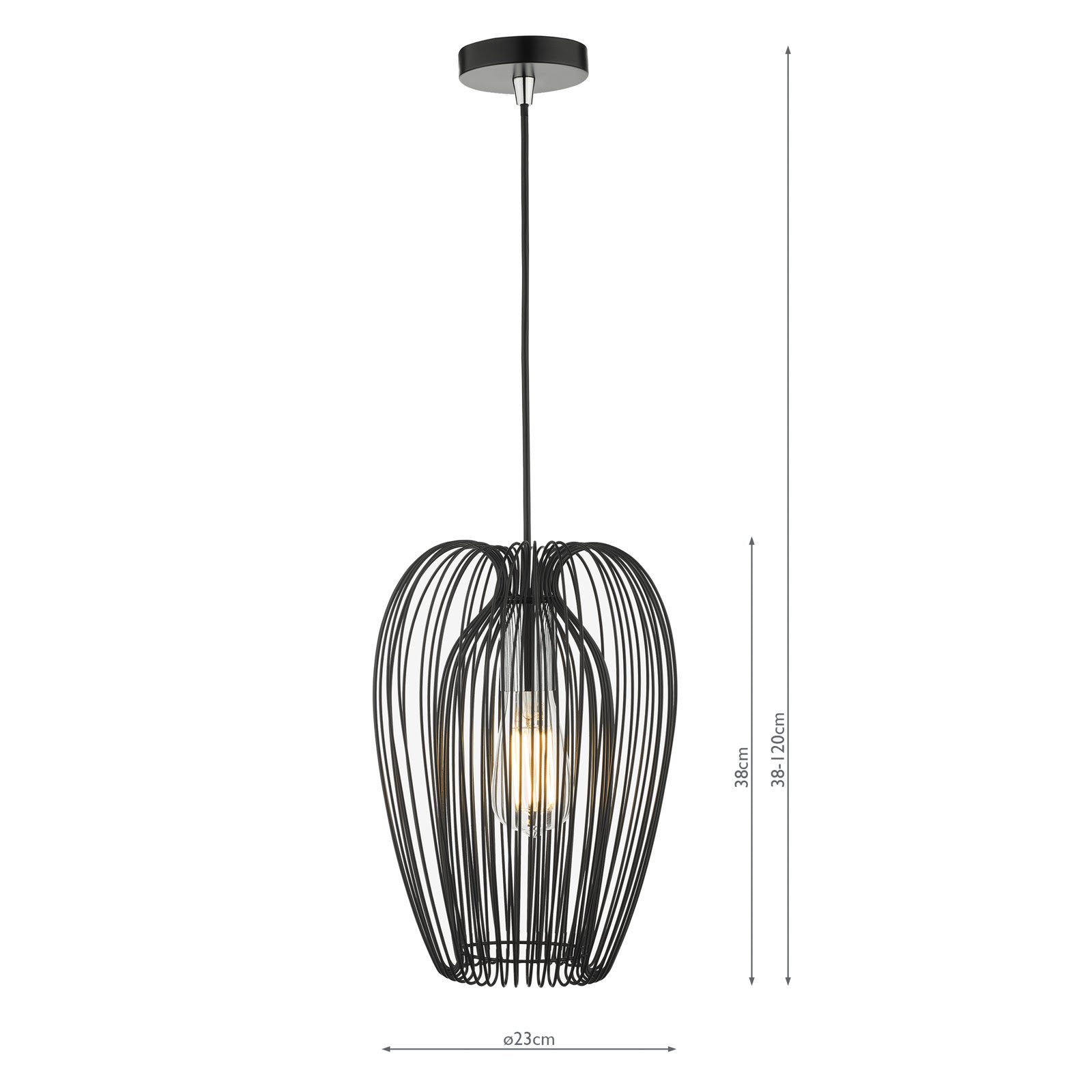 Ero 1 Light Pendant -  Black Finish