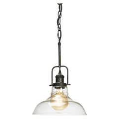 Esko 1Lt Brushed Black Silver Single Pendant