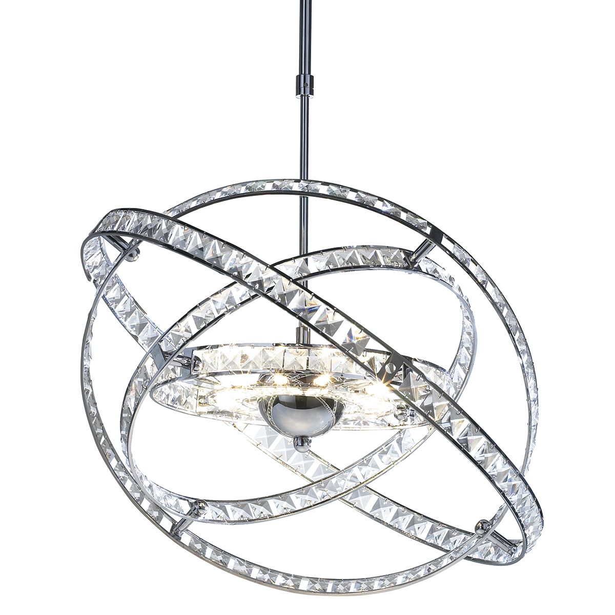 Eternity 10Lt Centre Ceiling Light Faceted Crystal & Polished Chrome