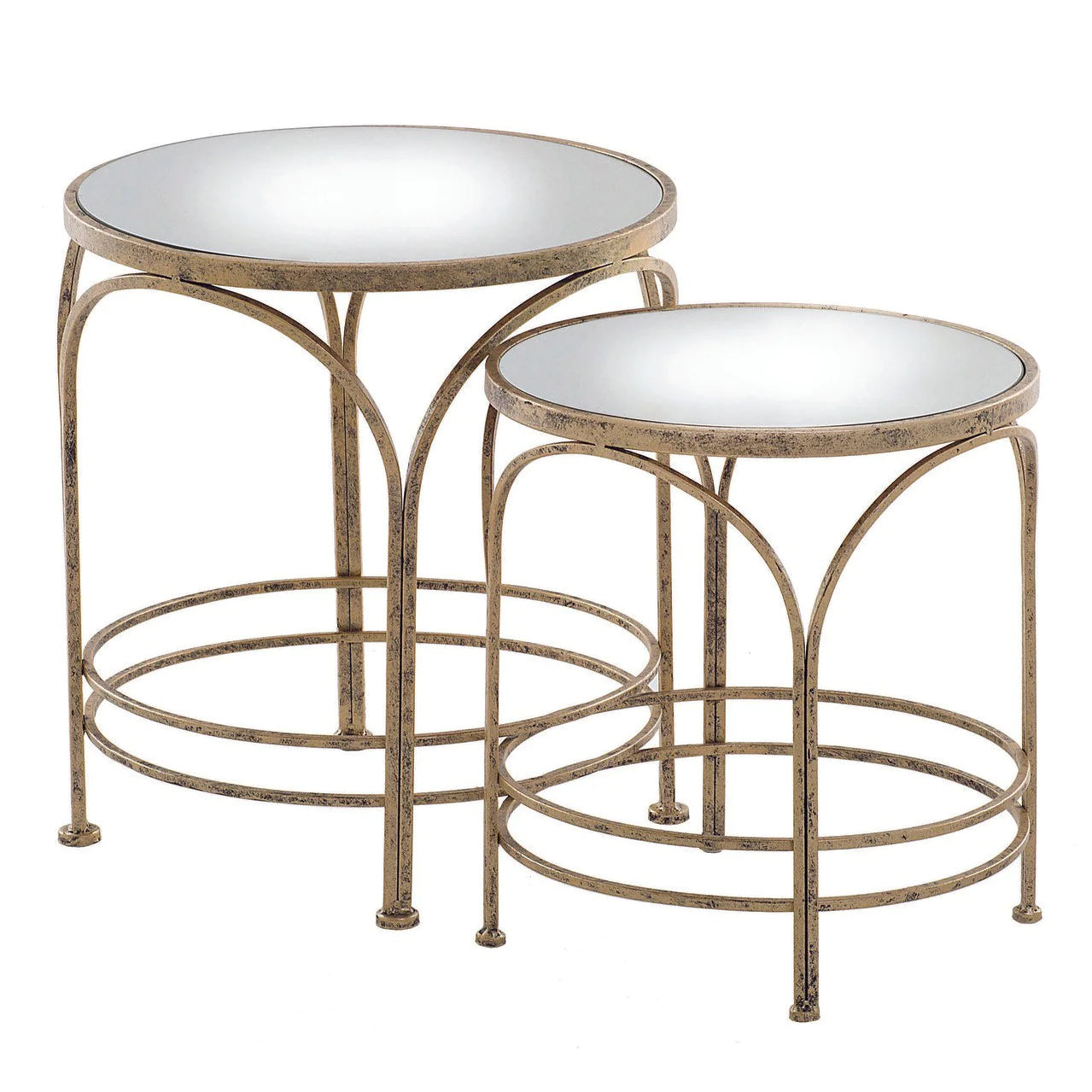 Ethan Nest of Tables Set of 2 - Gold Finish