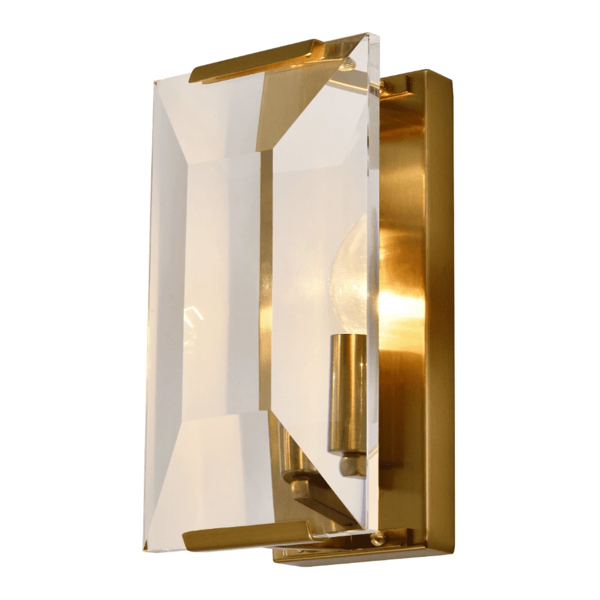 Eton Wall Light Single - Crystal & Brass Finish