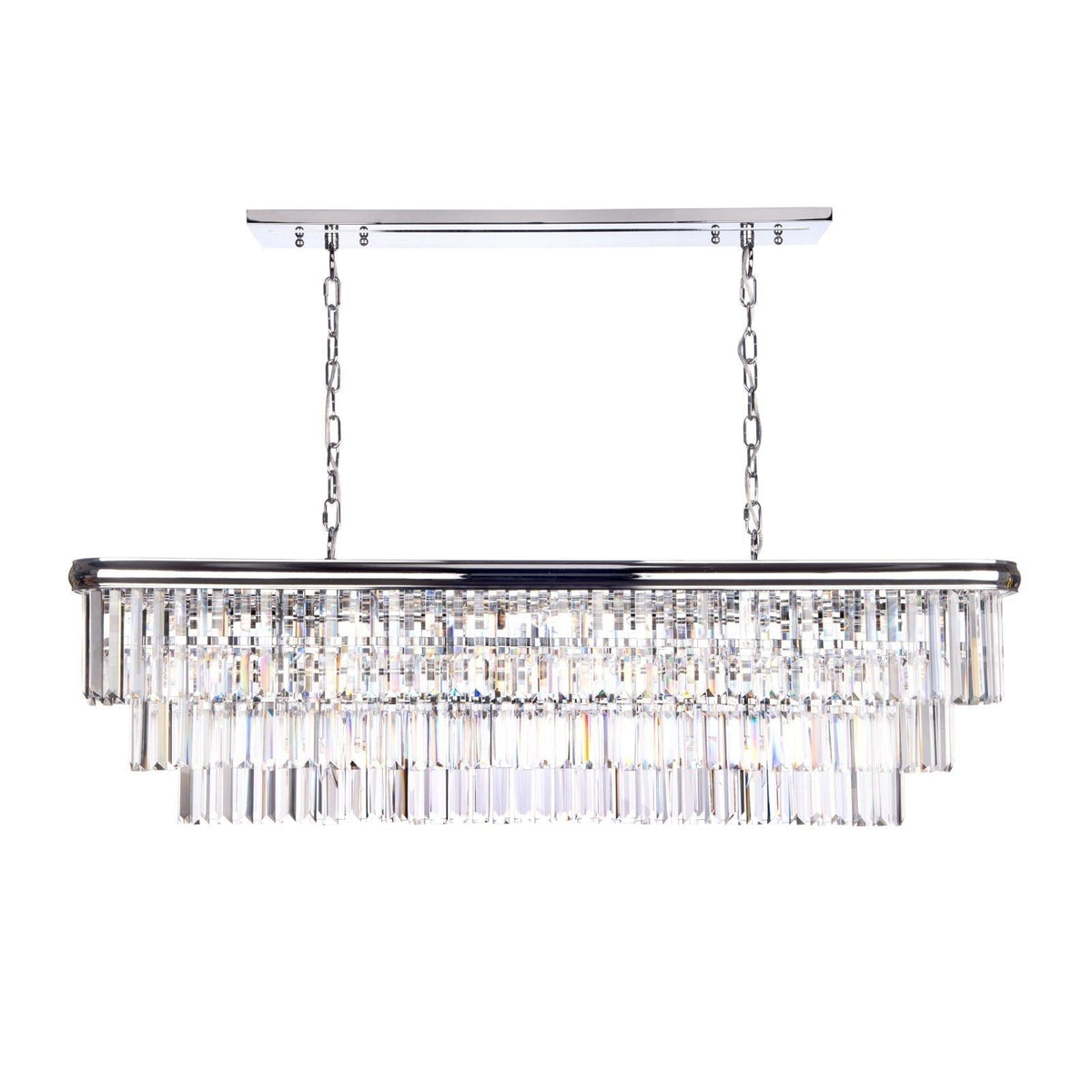 Eulalia 10Lt Kitchen Table/Island Ceiling Light - Polished Chrome Crystal IP20