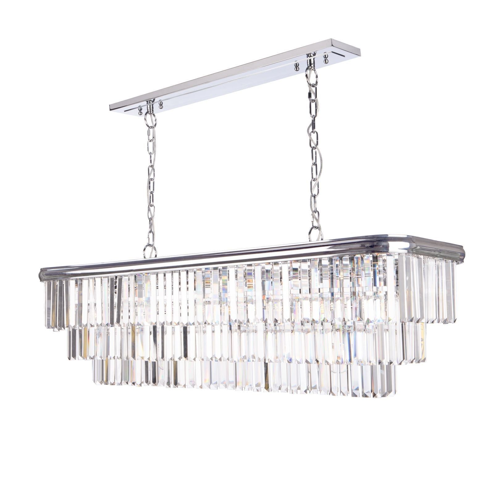 Eulalia 10Lt Kitchen Table/Island Ceiling Light - Polished Chrome Crystal IP20