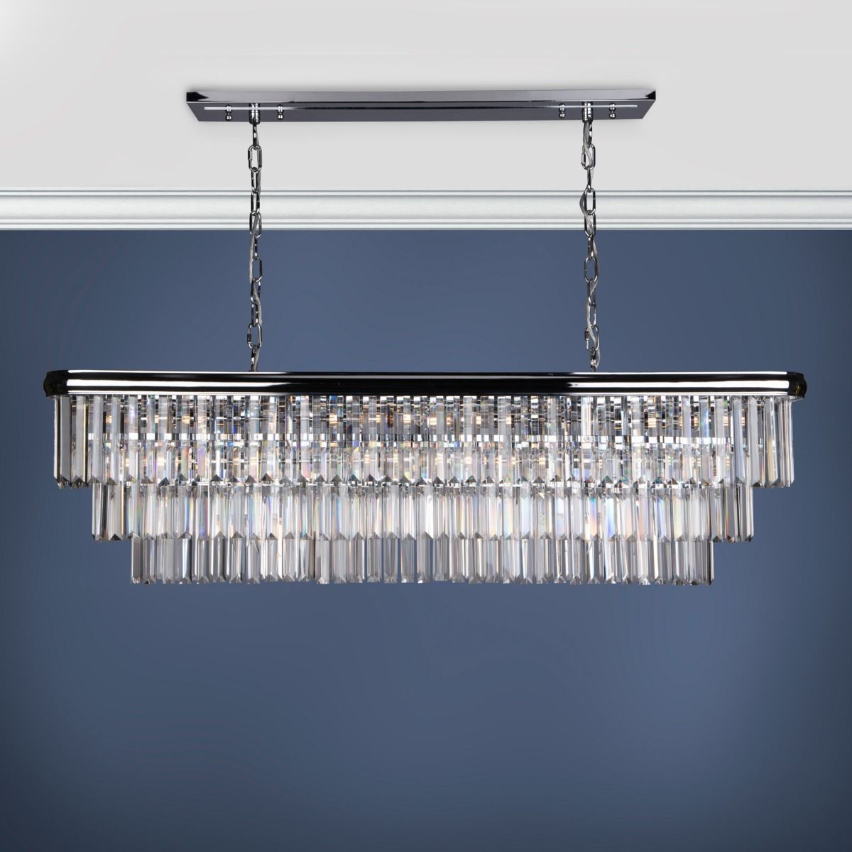 Eulalia 10Lt Kitchen Table/Island Ceiling Light - Polished Chrome Crystal IP20