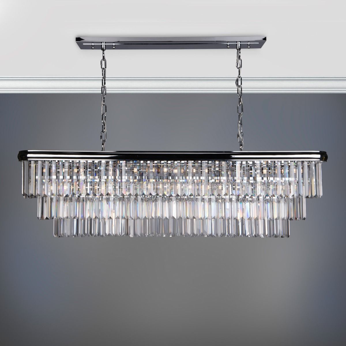 Eulalia 10Lt Kitchen Table/Island Ceiling Light - Polished Chrome Crystal IP20