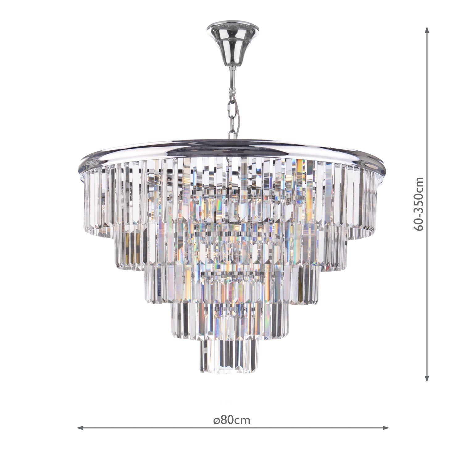 Eulalia 12Lt Chandelier Ceiling Light - Polished Chrome & Crystal IP20