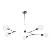 Dar Euphemia 5Lt Centre Ceiling Light - Black Finish, IP20