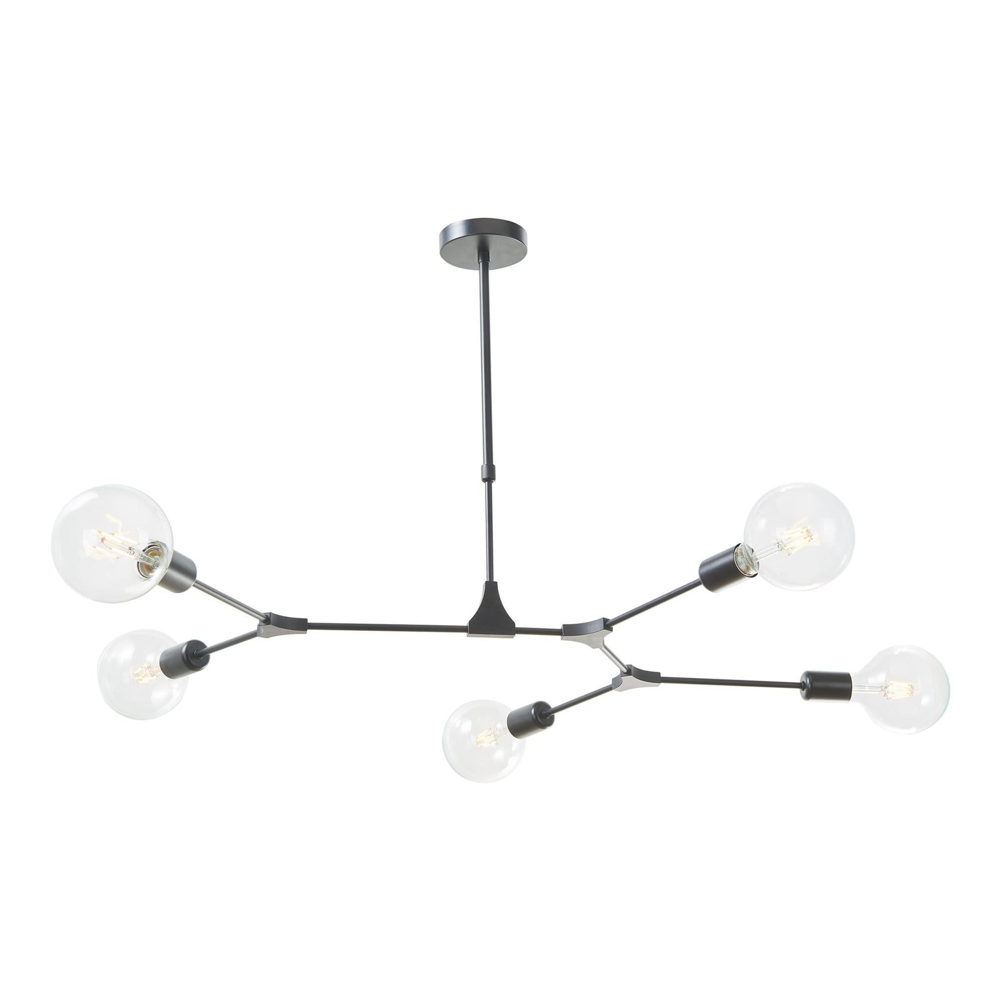 Dar Euphemia 5Lt Centre Ceiling Light - Black Finish, IP20