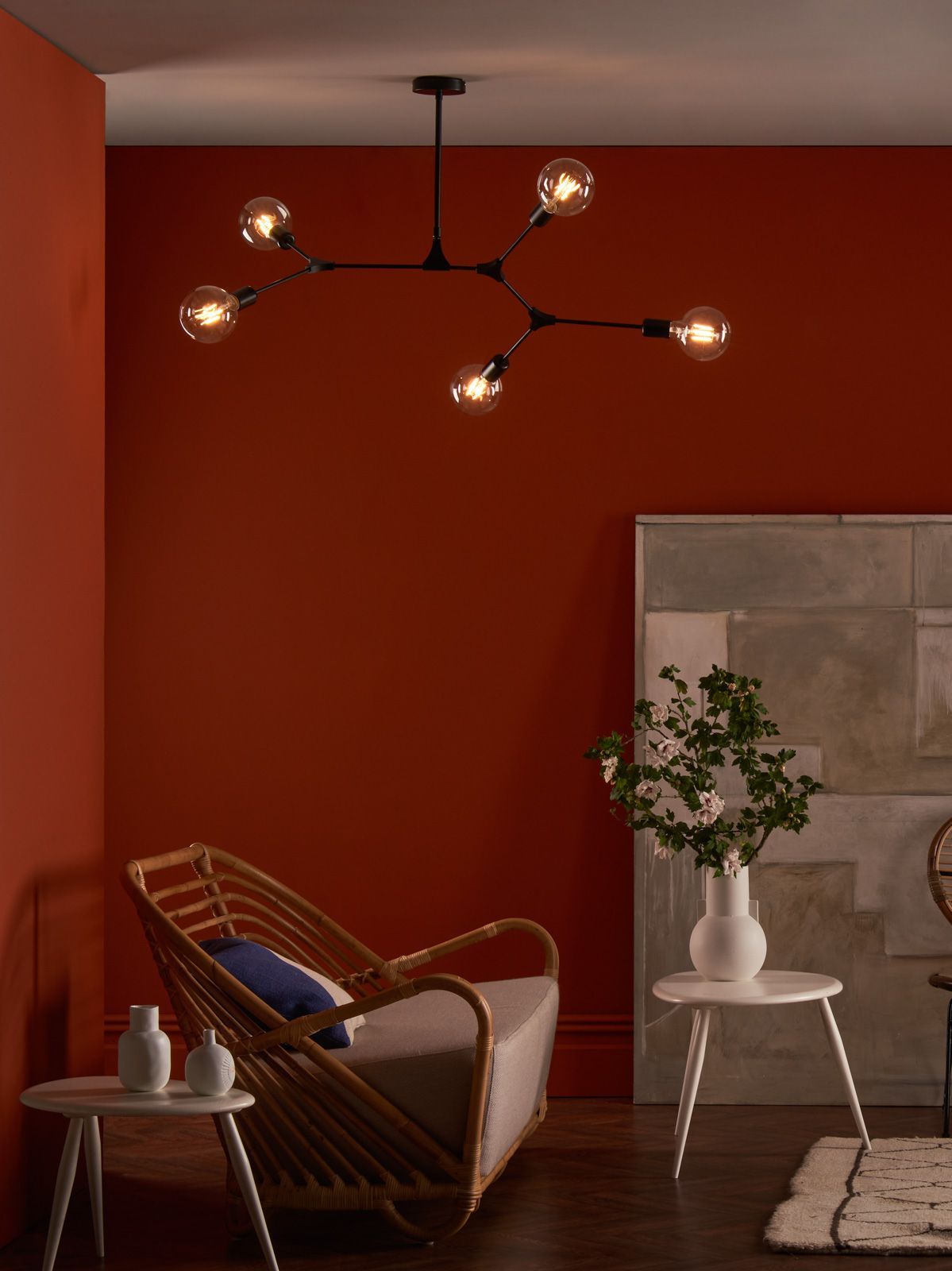 Dar Euphemia 5Lt Centre Ceiling Light - Black Finish, IP20